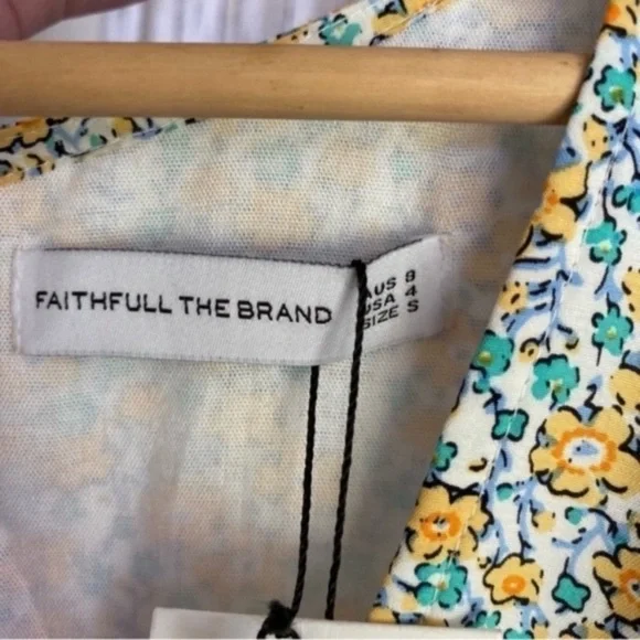 NWT Faithfull The Brand Patrinico Sabinosa Floral Midi Dress Puff Sleeve 4 - Picture 8 of 8